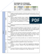 Cronograma de Actividades S21 Del 6 Al 10 de Febrero