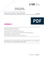 Versão 1: Exame Final Nacional de Biologia e Geologia Prova 702 - 1. Fase - Ensino Secundário - 2019