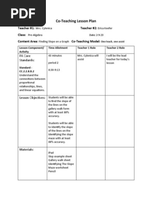 co-teaching lesson plans 2-9-23