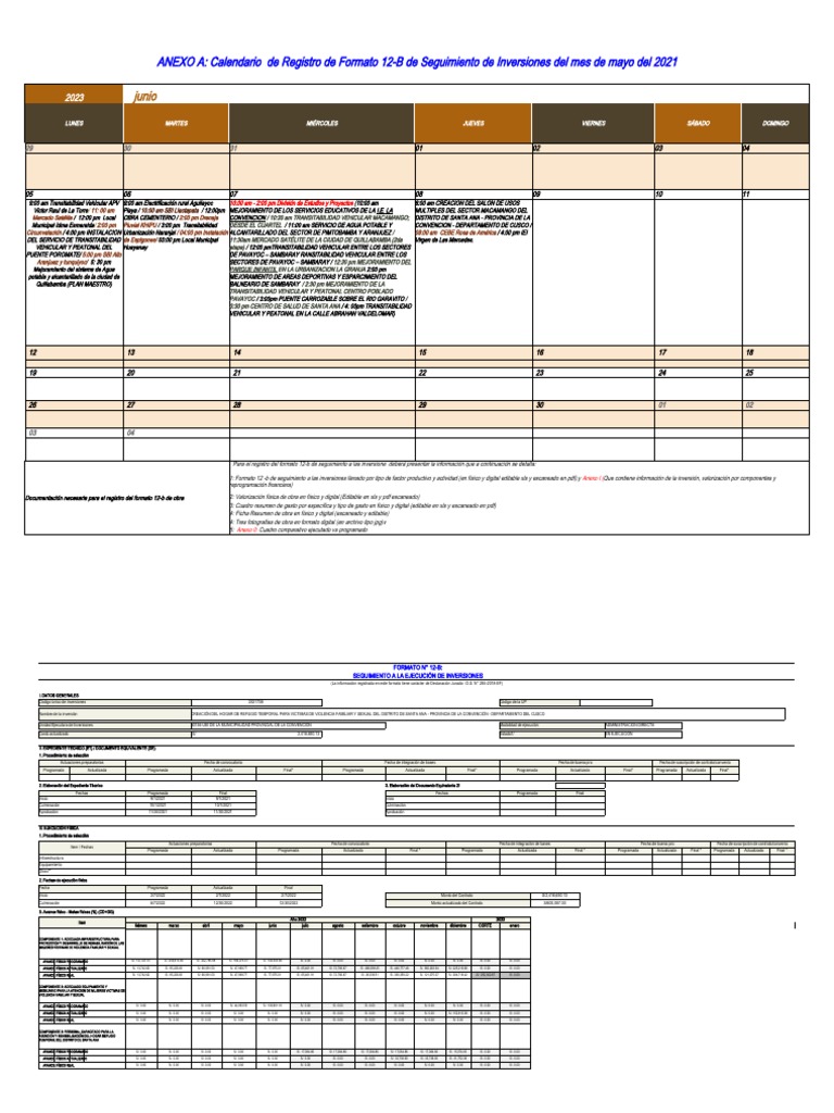 Calendario Formato 12-B Mayo 2021 | PDF | Presupuesto | Violencia doméstica