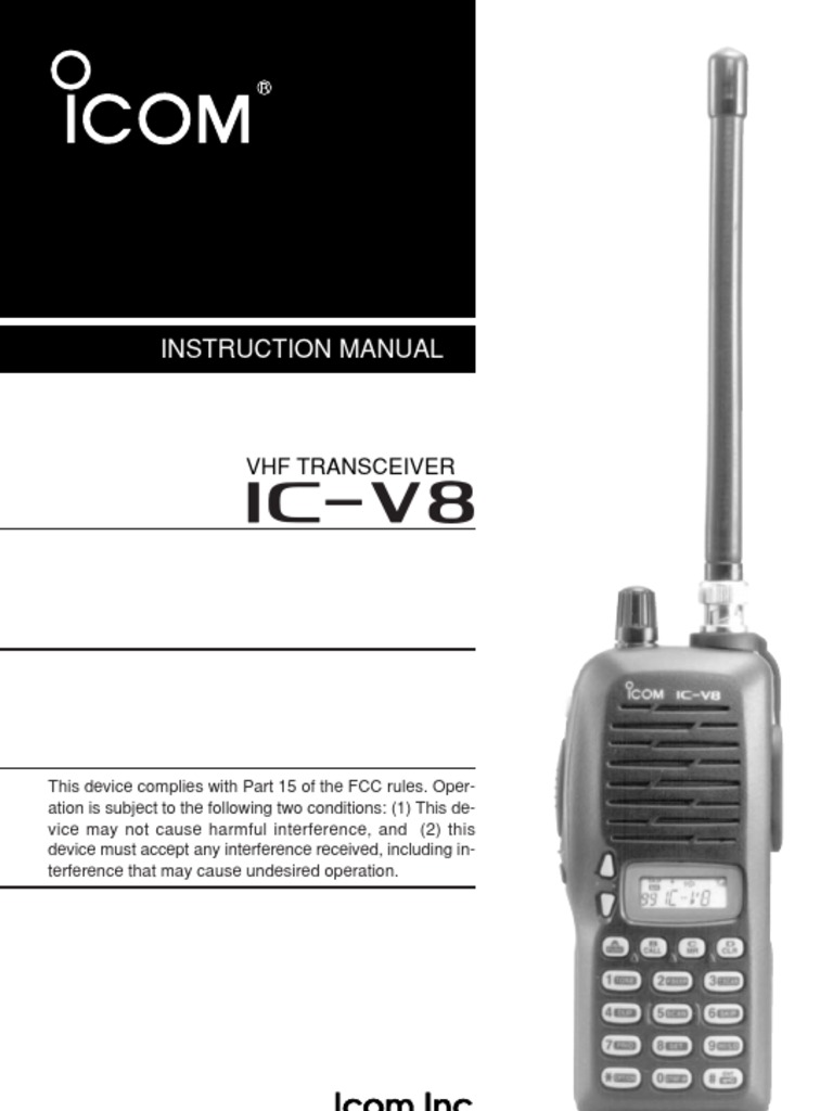 ICOM IC-V8 Manual | PDF