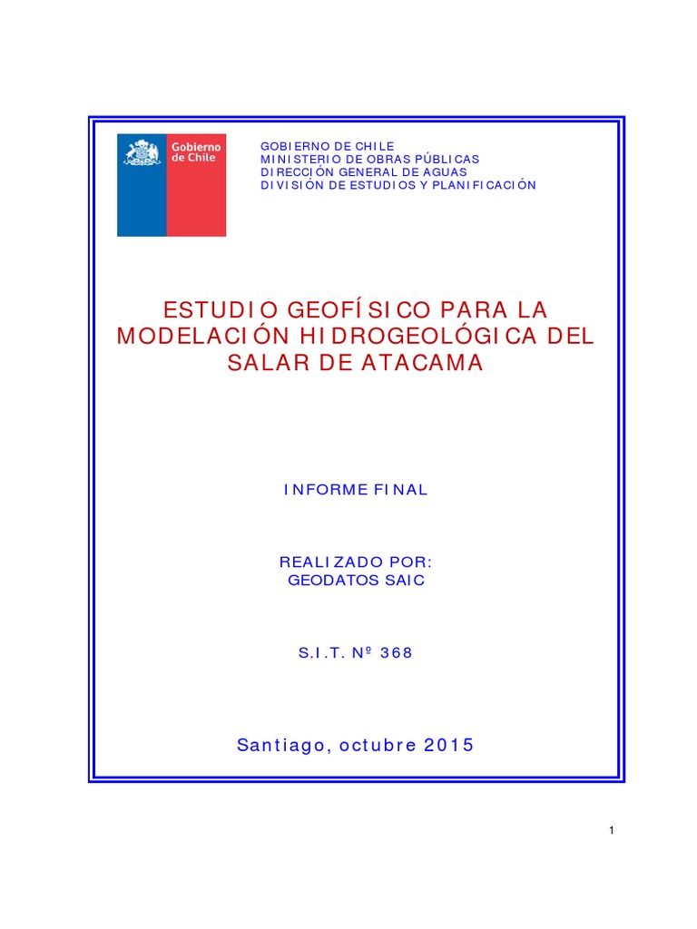 Estudio Geofísico Salar de Atacama | PDF | Corriente eléctrica ...