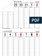 Calendario Semanal 2022 Horizontal Horario