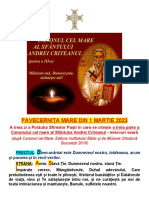 Pavecernița mare și Canonul Sf.Andrei Criteanul III-01.03.2023, Miercuri seară