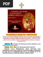 Pavecernița mare și Canonul Sf.Andrei Criteanul III-01.03.2023, Miercuri seară