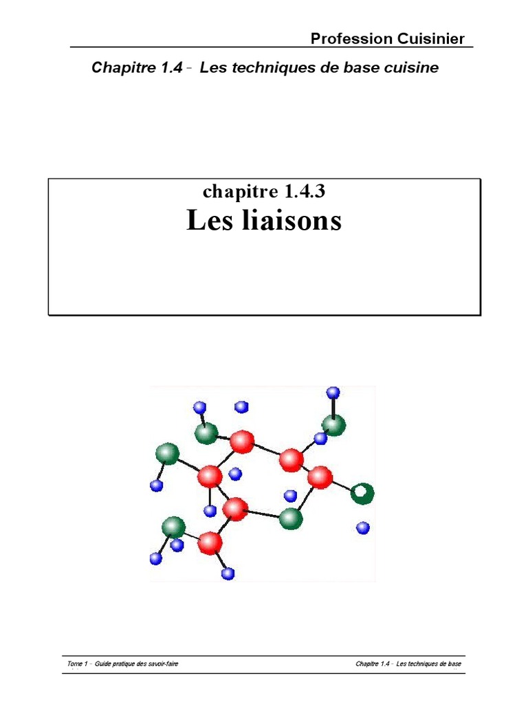 Les Liaisons en Cuisine: Techniques Essentielles | PDF | sauce | Cuisine