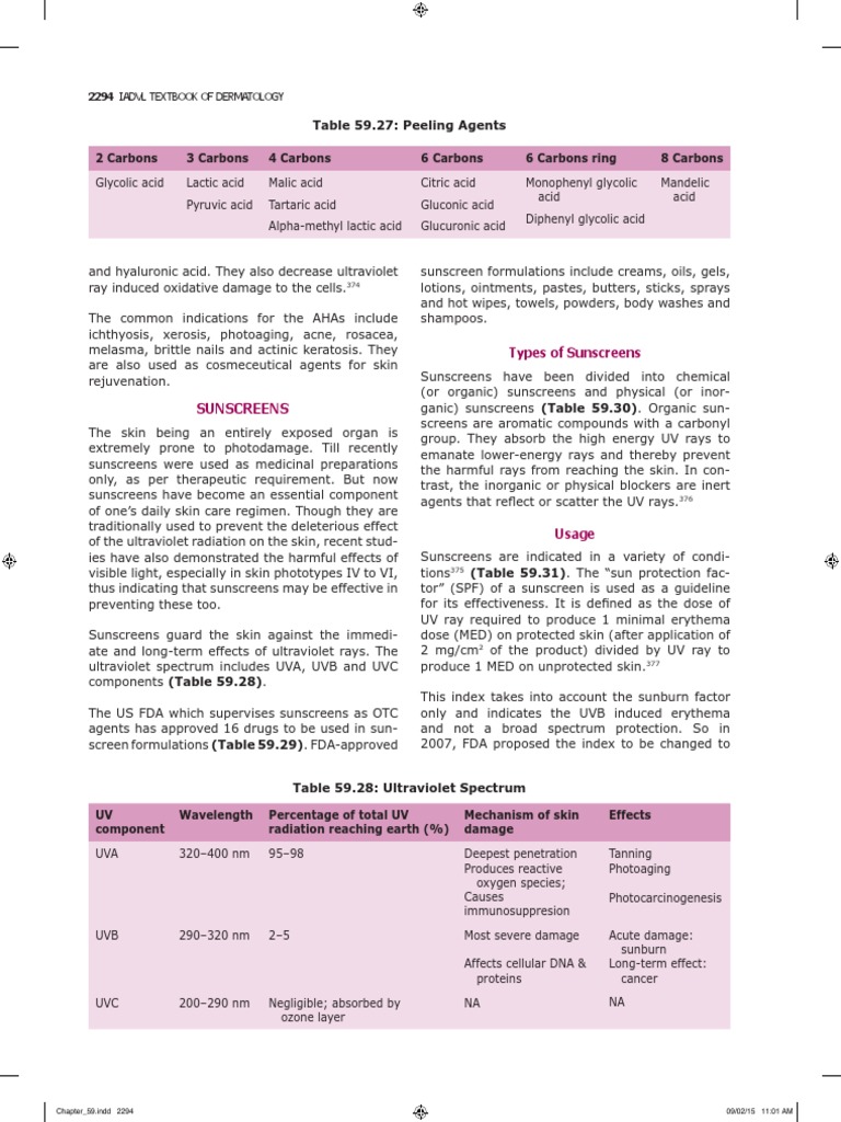 IADVL CHAPTER 59 Topical Therapy in Dermatology - Sunscreen | PDF ...