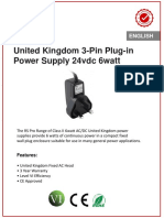 United Kingdom 3-Pin Plug-In Power Supply 24vdc 6watt: English