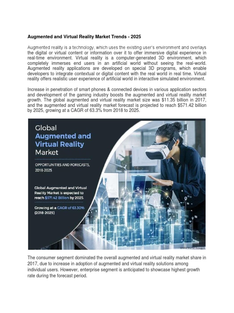 Augmented and Virtual Reality Market Trends PDF Augmented Reality
