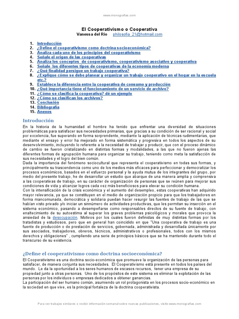 Principios y Origen del Cooperativismo | PDF | Cooperativa | Aprendizaje