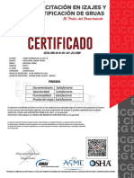 Certificado Grúa Titán