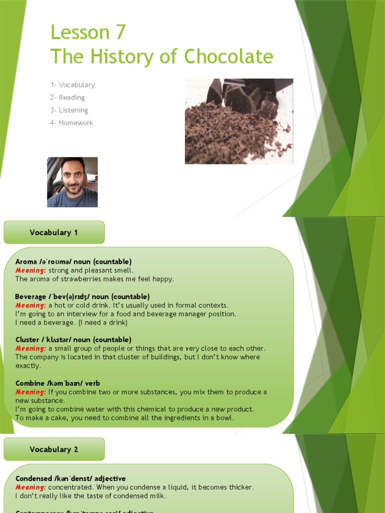 Lesson 07 The History of Chocolate PDF Chocolate Drink