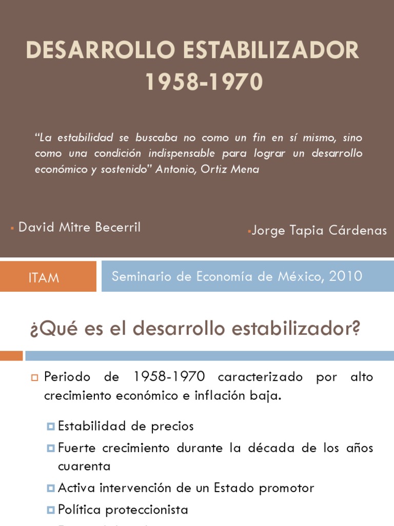 Desarrollo Estabilizador México 19581970 Inflación