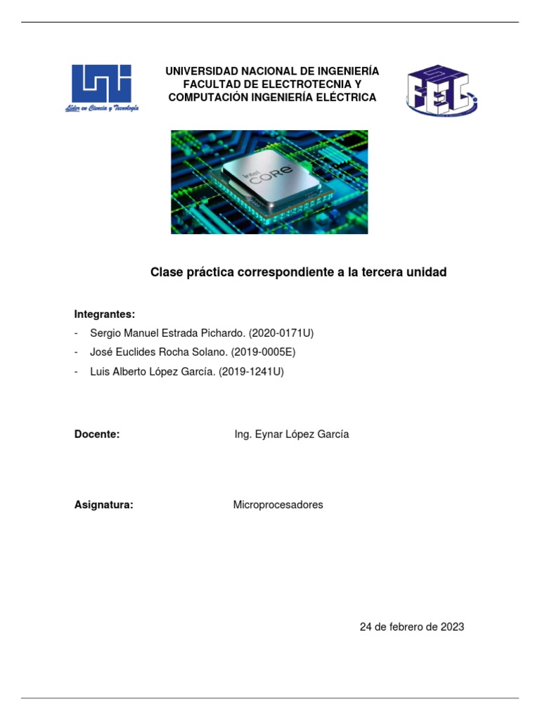 Clase Practica No3 Microprocesadores Pdf Microprocesador