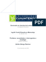 Problema Necesidades o Interrogantes A Investigar - RomaÃ A - Ingrith