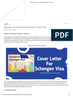 Schengen Visa Cover Letter For Business - Tourist Visa