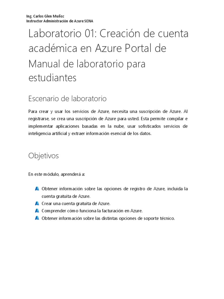 Crear Cuenta Gratuita en Azure para Estudiantes | PDF | Microsoft Azure ...