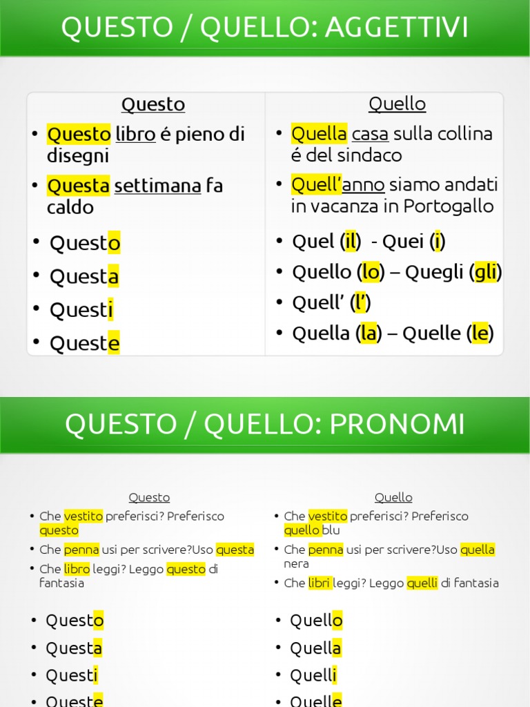 Questo Quello PDF