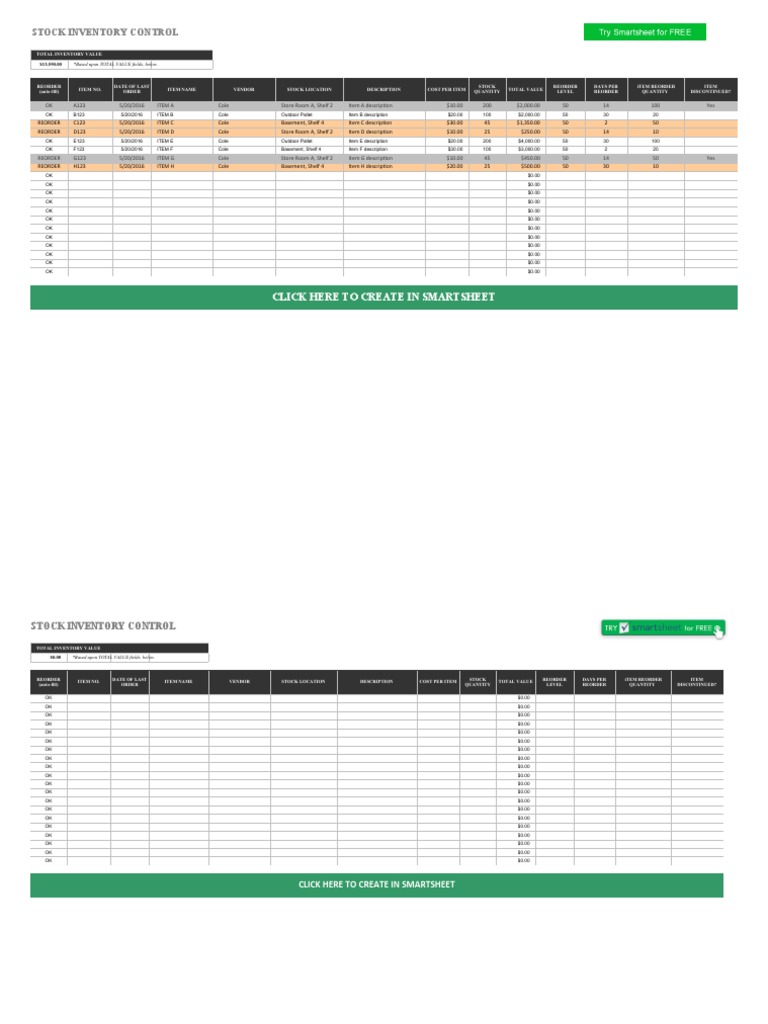 Stock Inventory Control Overview | PDF | Inventory | Business Economics