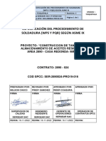 Ser-2890024-Pro19-016 Especificación Del Procedimiento de Soldadura (Wps y PQR) Según Asme Ix Rev. C
