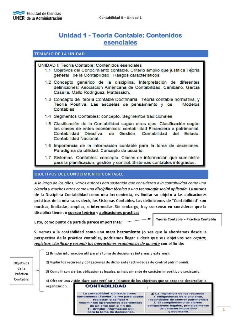 Contabilidad Ii Unidad 1 2022 Pdf Contabilidad Teoría
