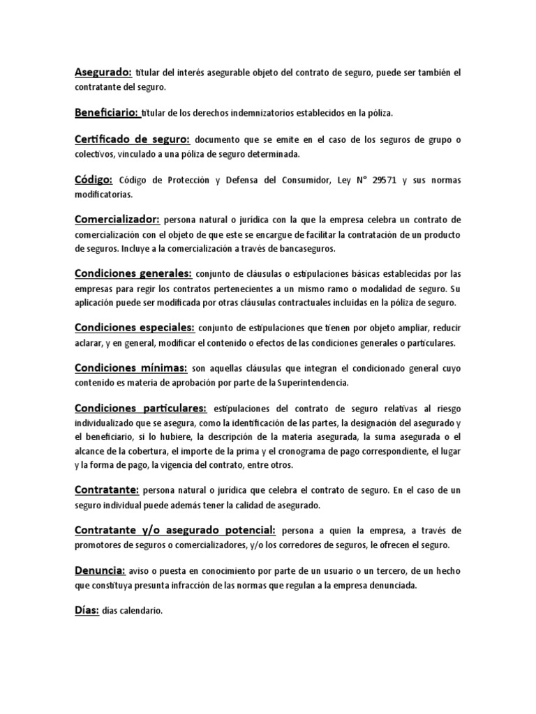 Glosario de Términos de Seguros | PDF | Seguro | Economias