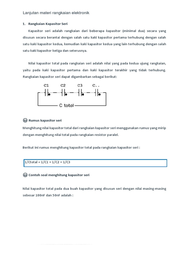 Rangkaian Kapasitor Seri Dan Paralel Pdf