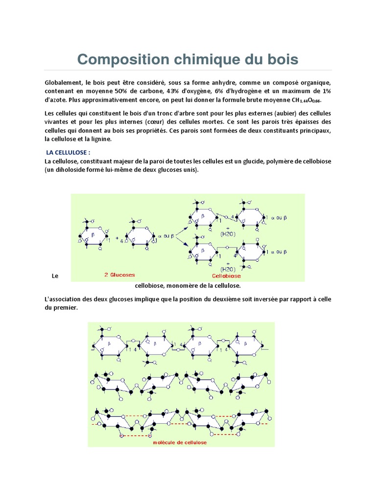 Composition Chimique Du Bois PDF Lignine Cellulose — free download