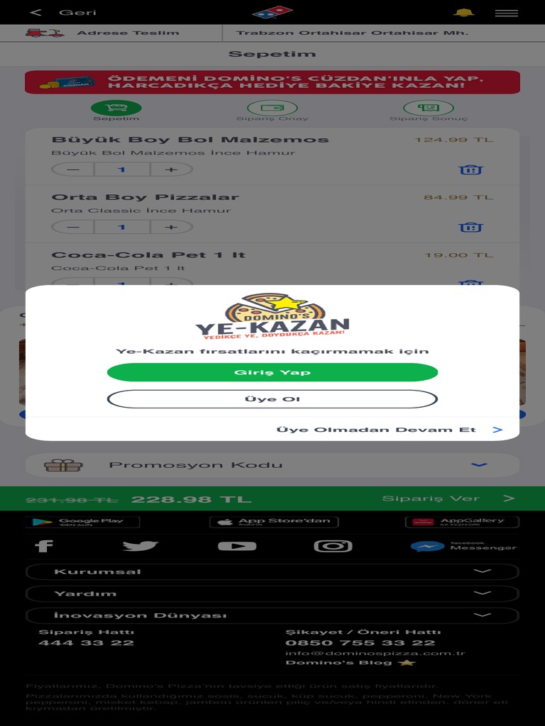 DOMINO S I STANBUL PIZZA SIPARI I intelligence overview