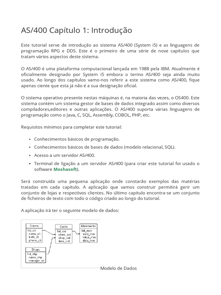 As 400 Portugues | PDF | Biblioteca (informática) | SQL