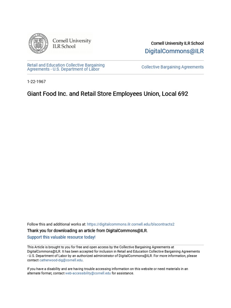 Giant Food Inc. and Retail Store Employees Union, Local 692 Giant Food ...