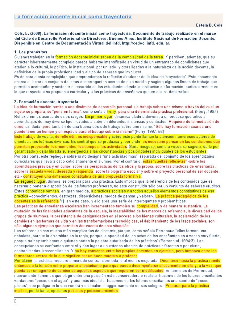 Trayectoria en Formación Docente Inicial | PDF | Plan de estudios ...