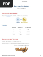 Reciprocal in Algebra