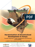 Harmonization of Decentralized Development in Kenya- Towards Alignment, Citizen net and Accountability