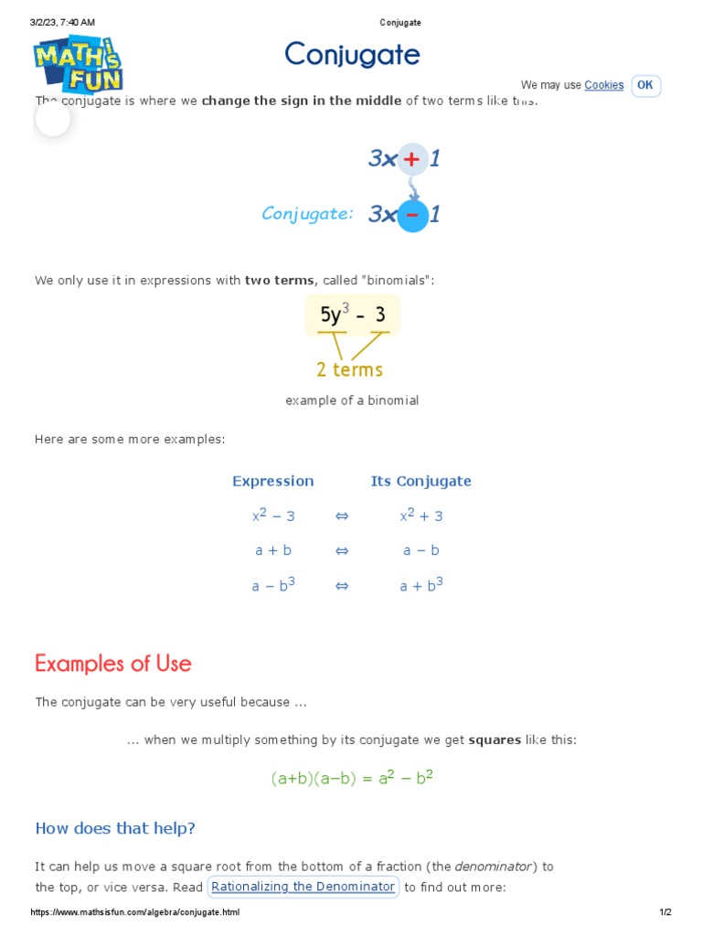 Conjugate Meaning Maths _ Conjugation – XEZU