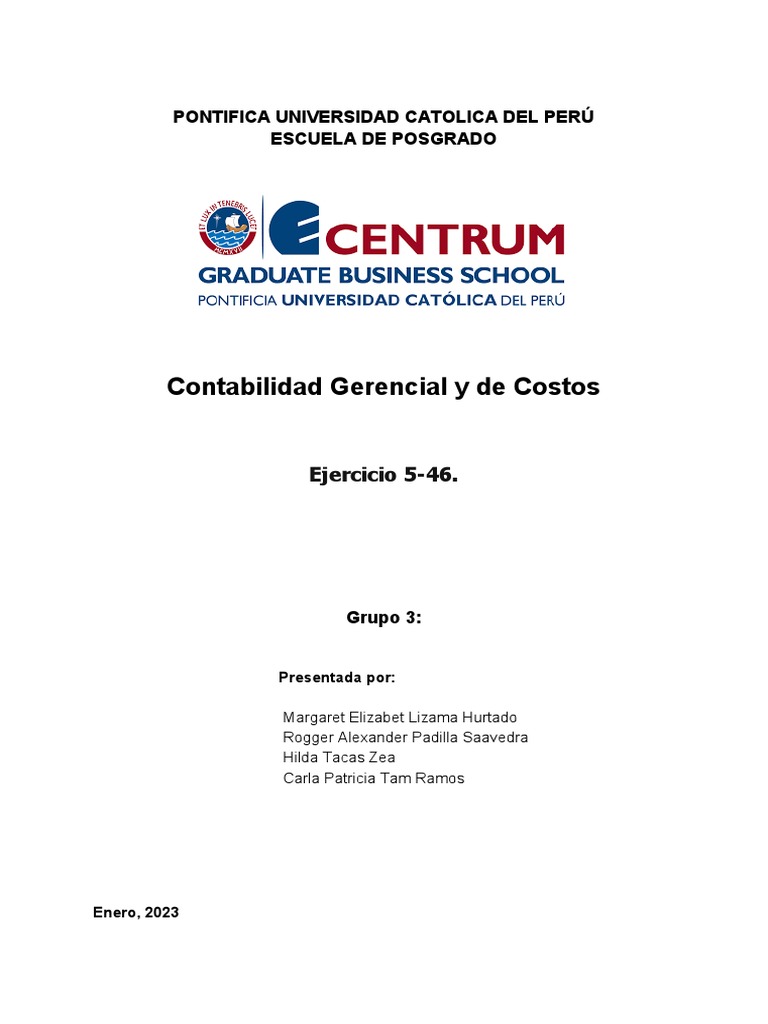 Ejercicio 5-46 - Contabilidad Gerencial y de Costos | PDF | Economias ...