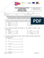 Curso de Educação e Formação – Teste de Física e Química