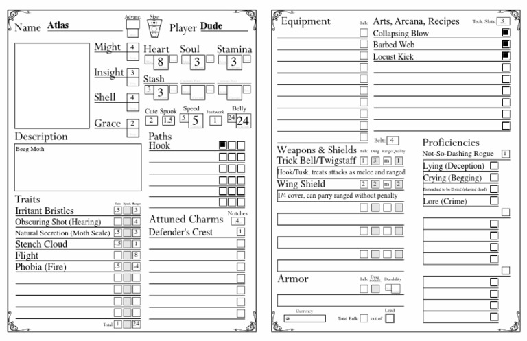 The HKRPG Char Sheet v5.0 (Fillable) | PDF