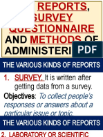Eapp The Reports, Survey Questionnaire and Methods of