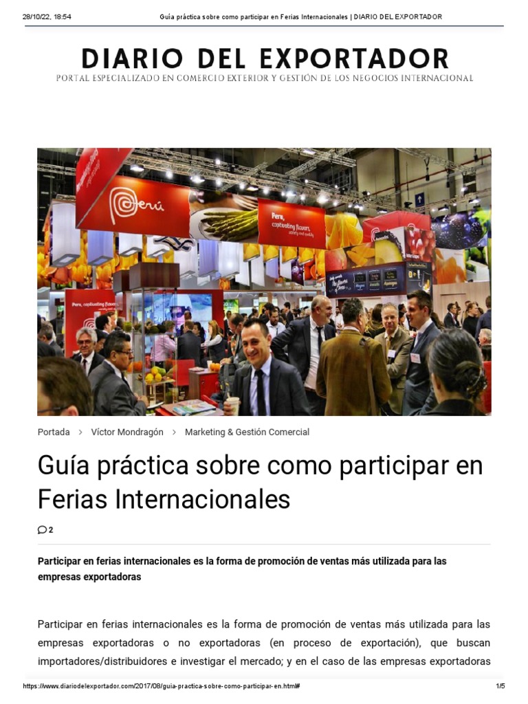 Guía Práctica Sobre Como Participar en Ferias Internacionales - DIARIO ...