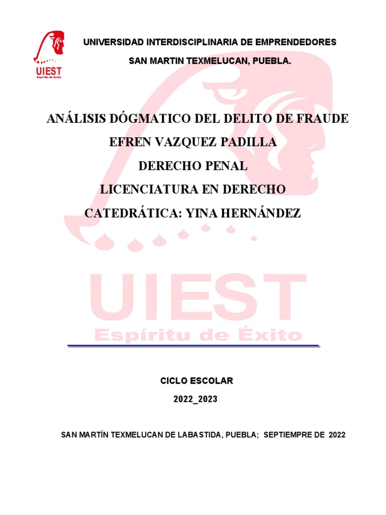 Análisis del Delito de Fraude en México | PDF | Derecho penal | Fraude