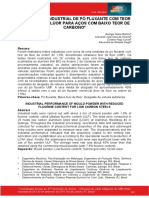 Pó Fluxante e Desempenho para Aços Carbono de Baixo Tear de C