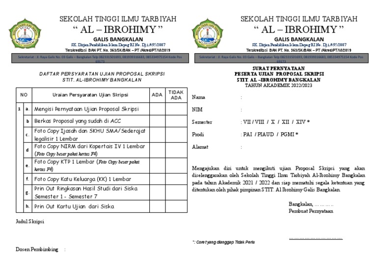 Formulir Seminar Proposal Pdf