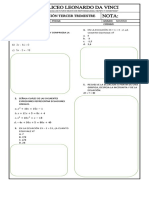 Evaluación Semestral 2 Álgebra Noveno