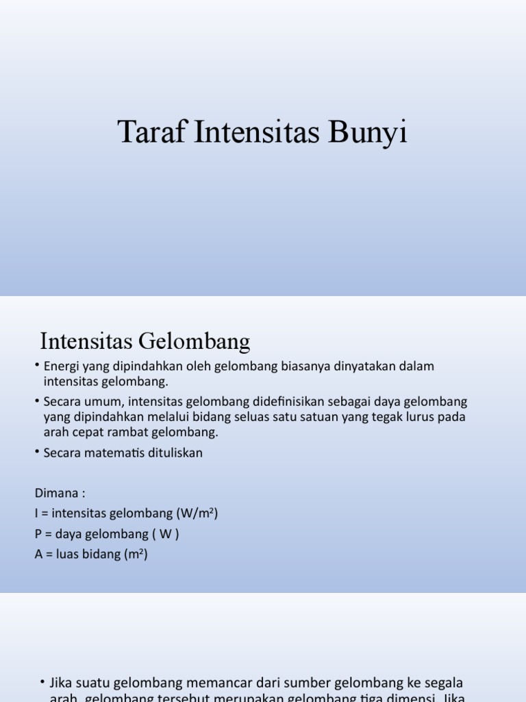 Konsep Intensitas Bunyi | PDF