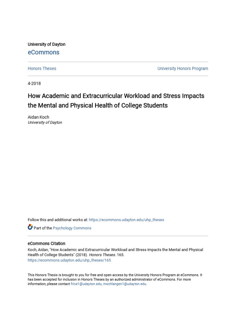 Impact of Workload on Student Health | PDF | Stress (Biology) | Blood ...