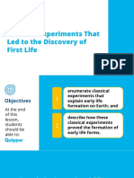 Earth and Life Science SHS 15.2 Classical Experiments That Led To The Discovery of First Life
