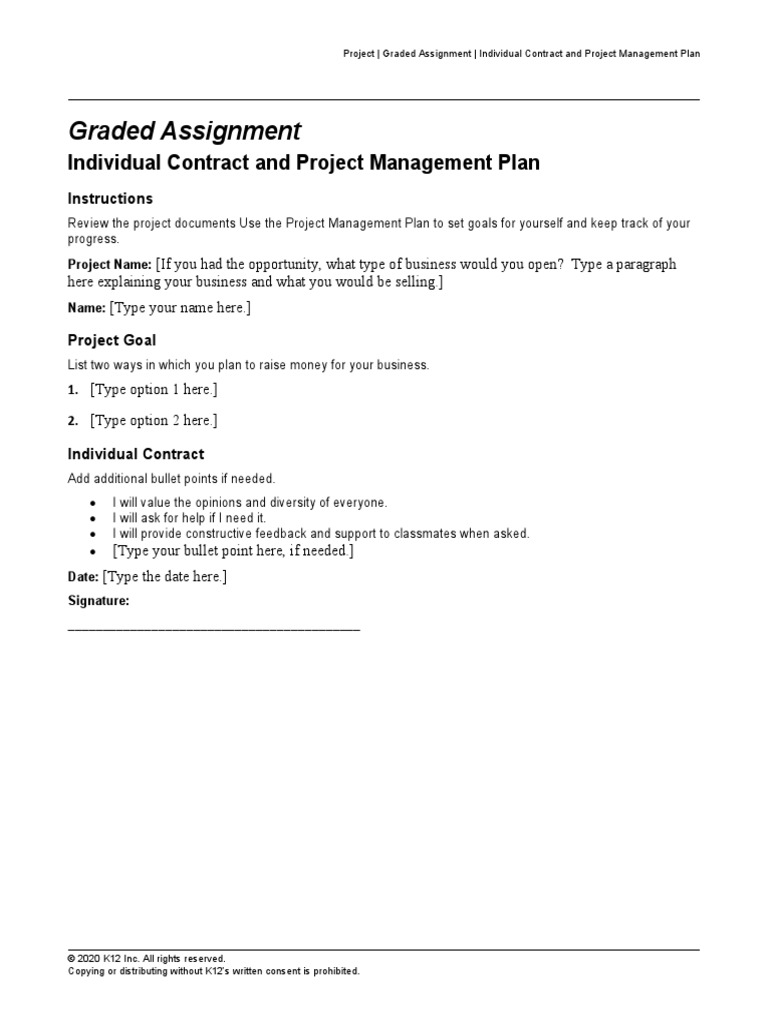 Individual Project Management Plan | PDF | Business