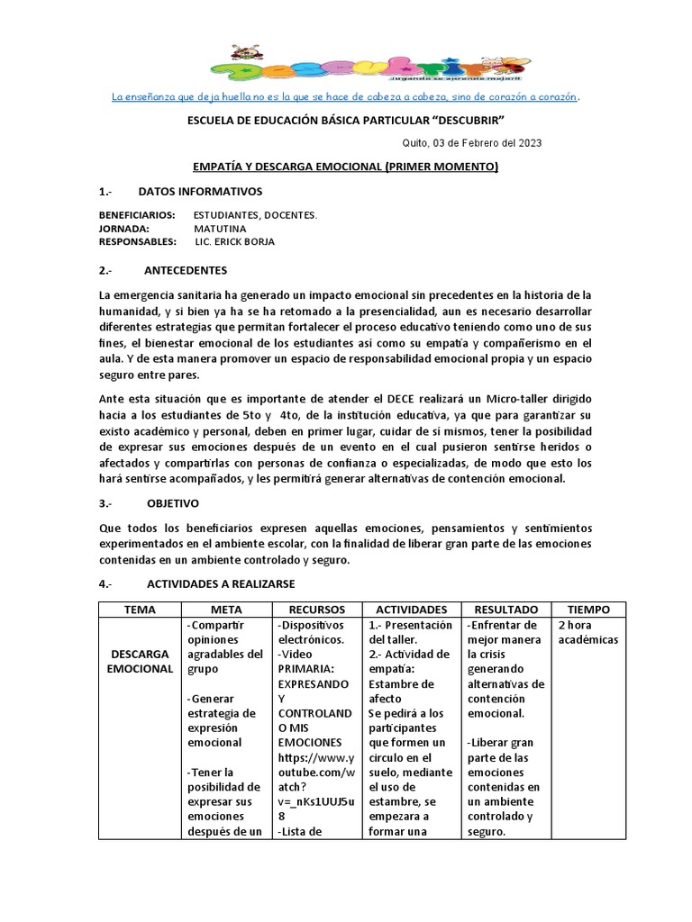 Actividades para Fomentar la Empatía | PDF | Las emociones | Empatía