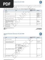 Example Biological Evaluation Submission Form Iso 10993 Part 1 Rev2